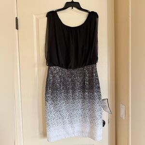 NEW with tags Calvin Klein Black and Silver sequin dress